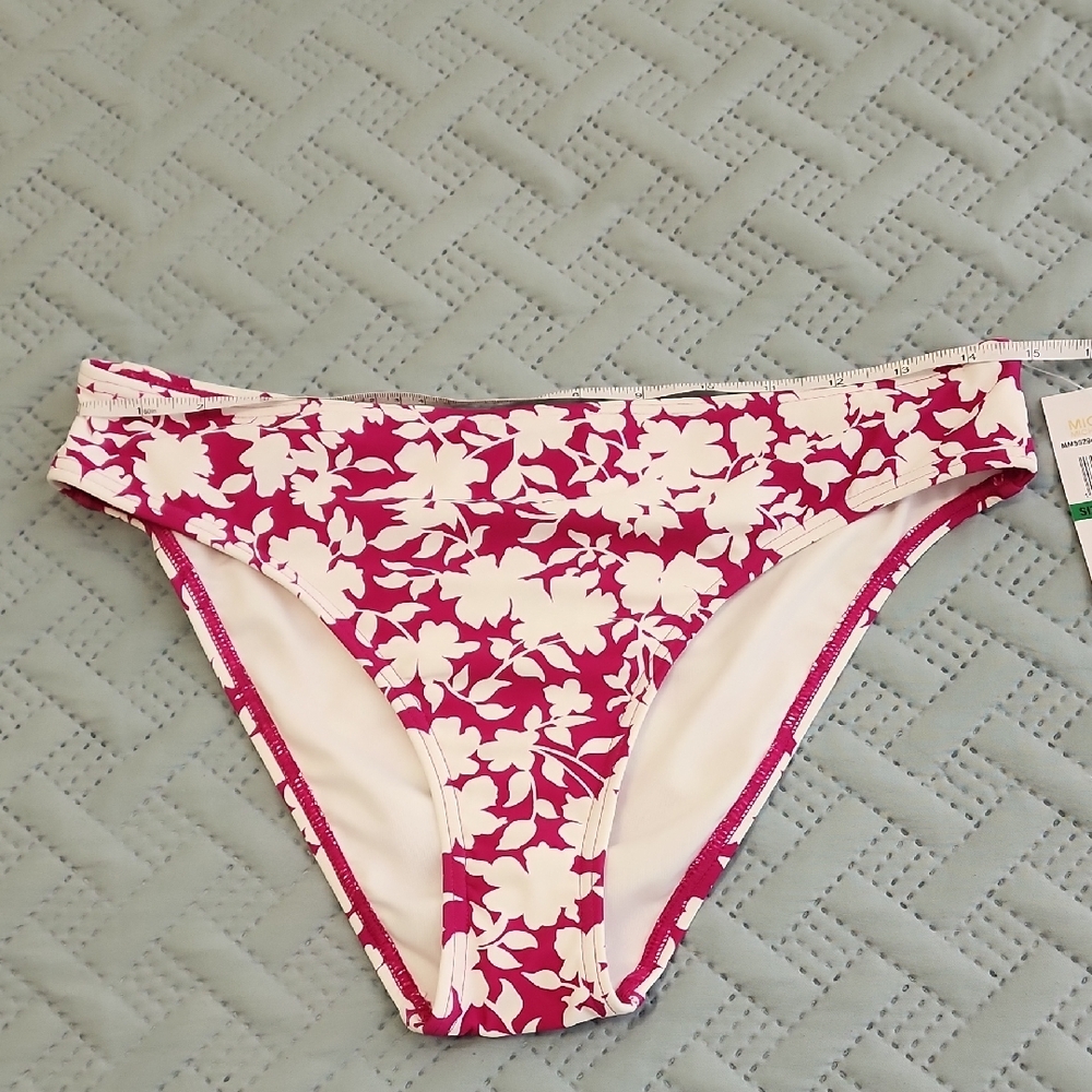 Michael Kors Bright Wild Berry Floral Bikini Bottom - Picture 5 of 6
